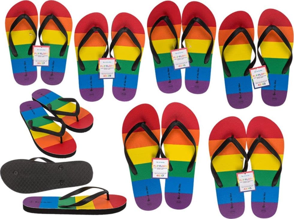 Un paio di ciabatte infradito Orgoglio Gay Pride arcobaleno multicolore LGBTQ+ - 4