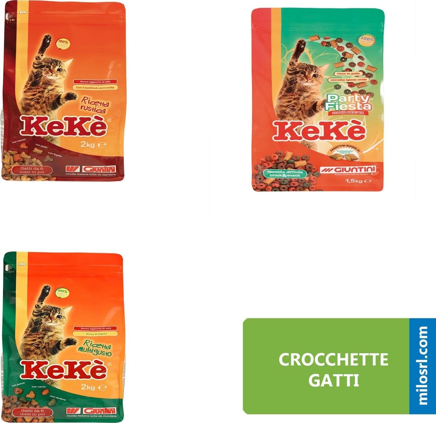 Crocchette gatti cibo mangime completo carne cereali verdure giuntini (keke party fiesta 1,5 kg) - 2
