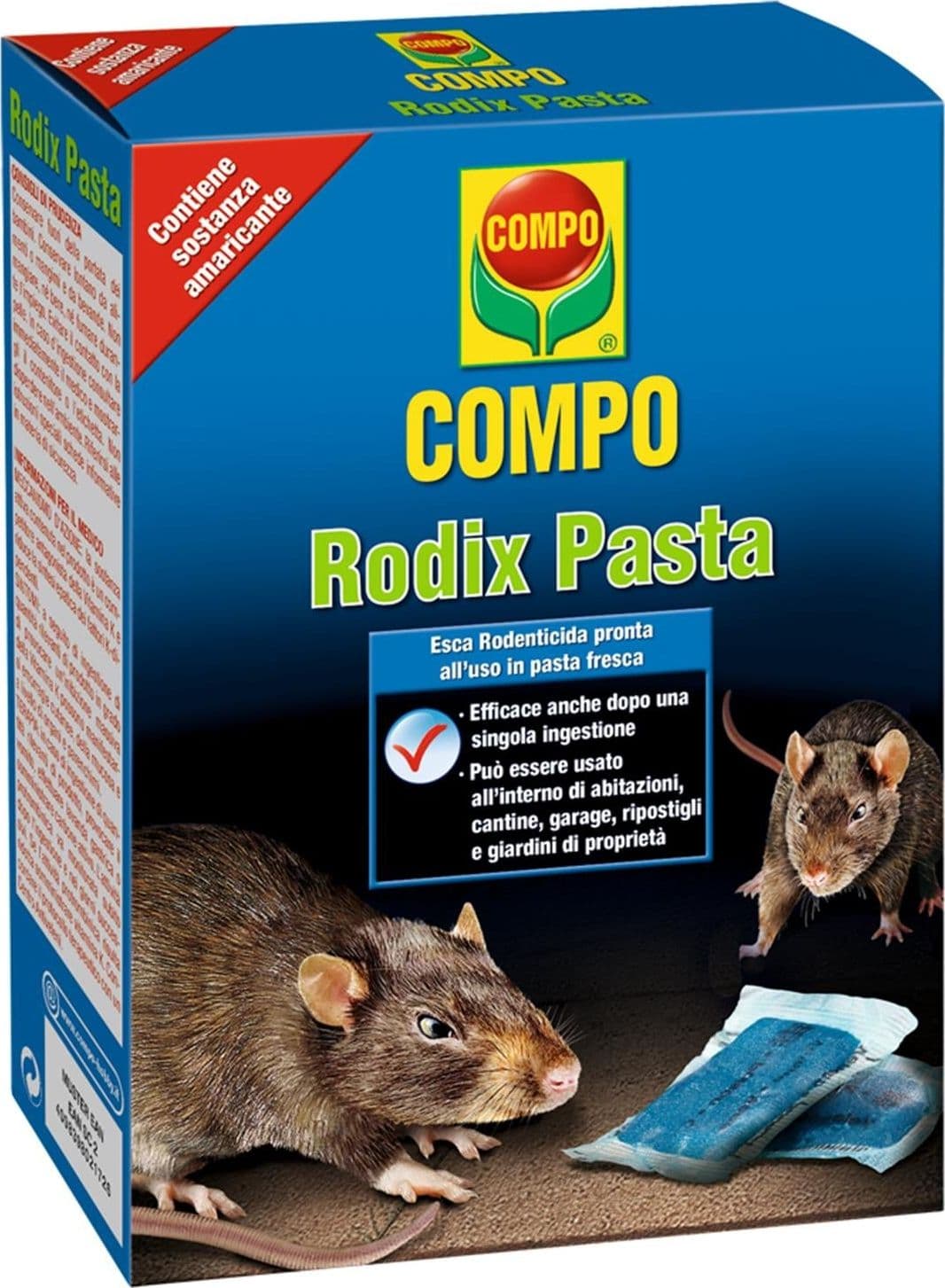Topicida rodenticida compo rodix pasta in pasta fresca per tutti i topi 500g - 2