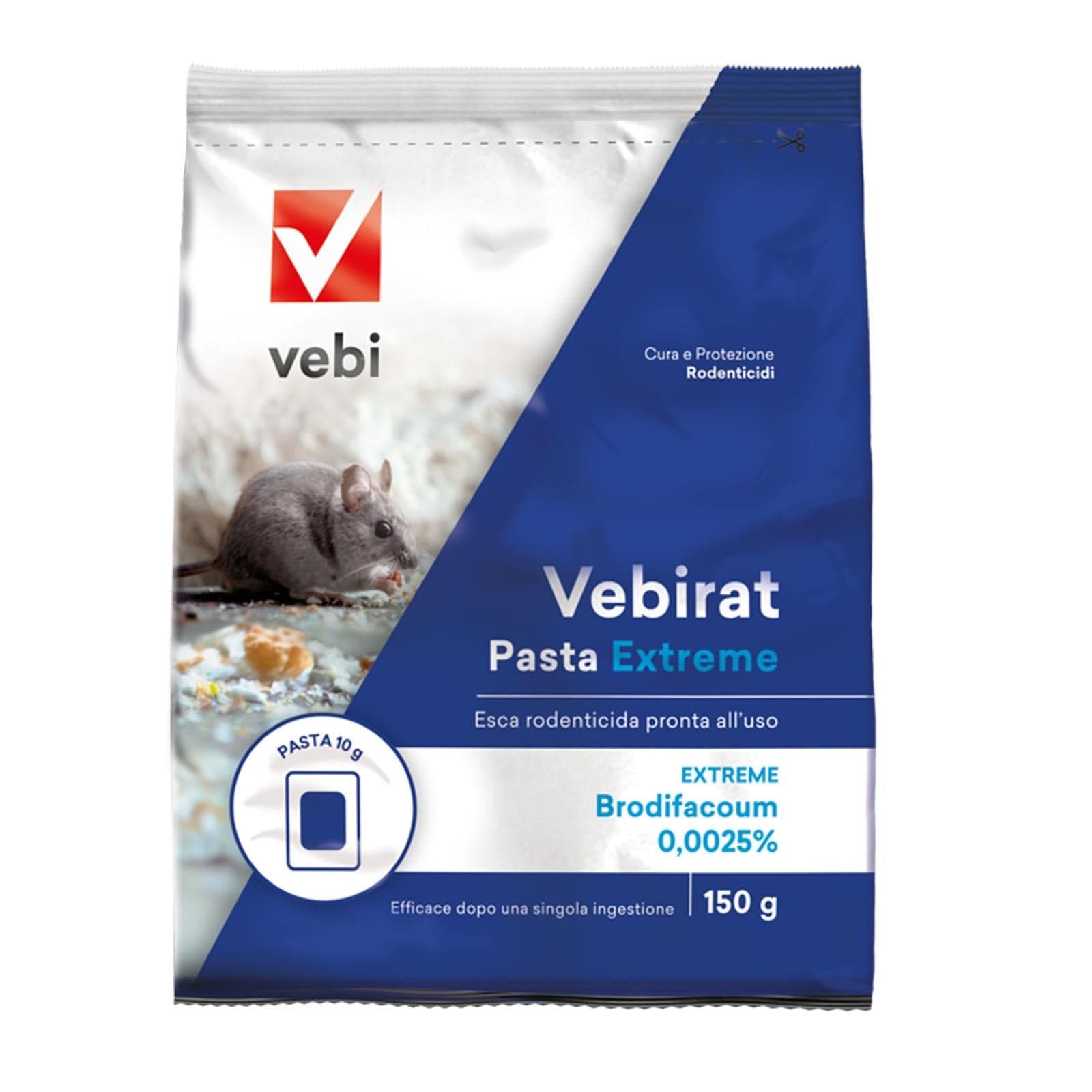 Esca pasta bocconi topicida ratticida topi ratti arvicole 150 gr veleno escatop rodenticida - 2