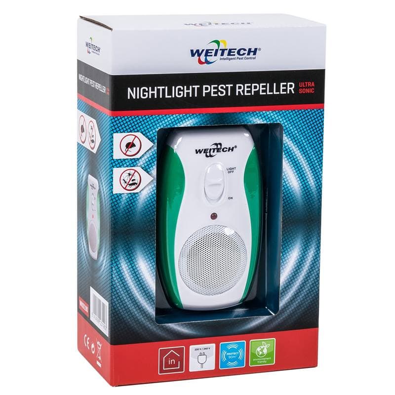 Repellente ad ultrasuoni "Nightlight" per topi, ratti, scarafaggi ed insetti striscianti 90 mtq - 5