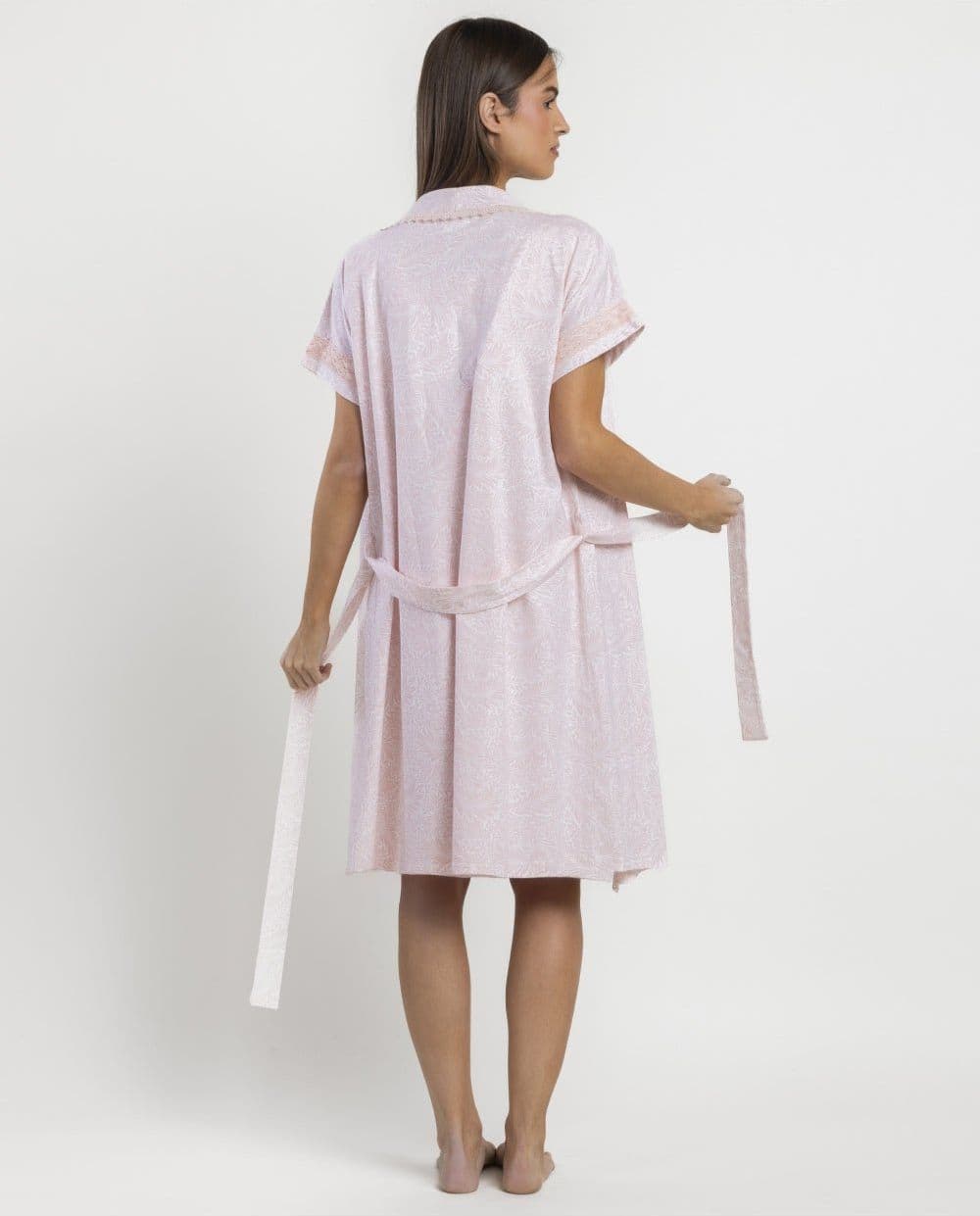 Vestaglia Donna Admas 67343 Classic Primavera/Estate Rosa in Cotone - 3