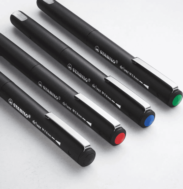 Stabilo - Penna fineliner STABILO dr!ver punta medium Nero (1089/46) - 5