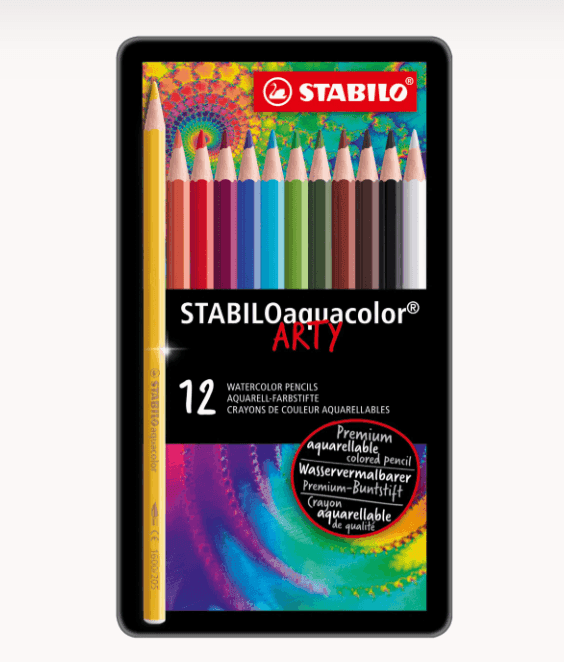 Stabilo - Matita colorata acquarellabile Scatola ARTY in metallo da 12 colori (1612-5)