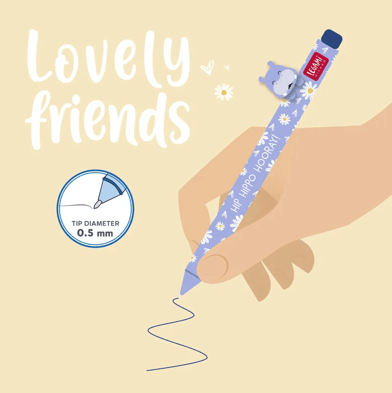 Legami - Penna Gel con Hippo decorativo della famiglia Lovely Friends (CPP0015) - 3