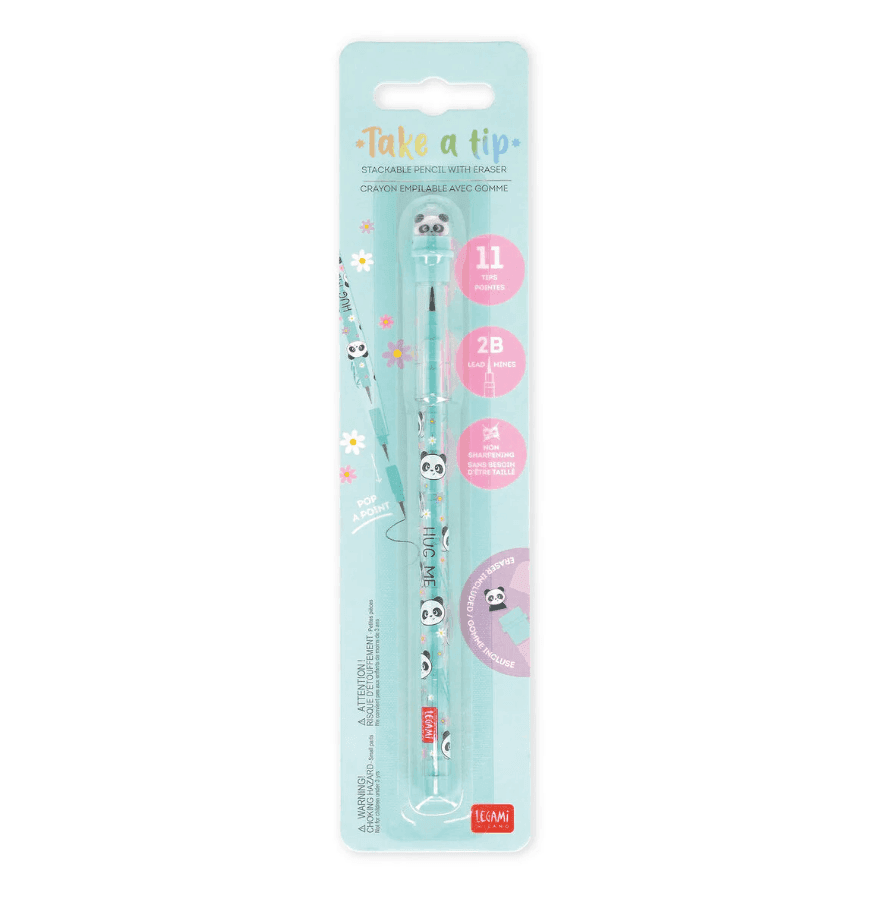 Legami - Matita Impilabile con Gomma - Take a Tip - Panda (STE0002) - 7