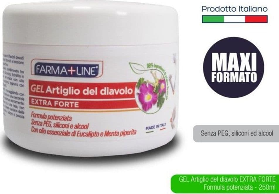 BARATTOLO GEL ARTIGLIO DEL DIAVOLO EXTRA FORTE 250ML MASSAGGIO CON EUCALIPTO MENTA GEL6225A - 2