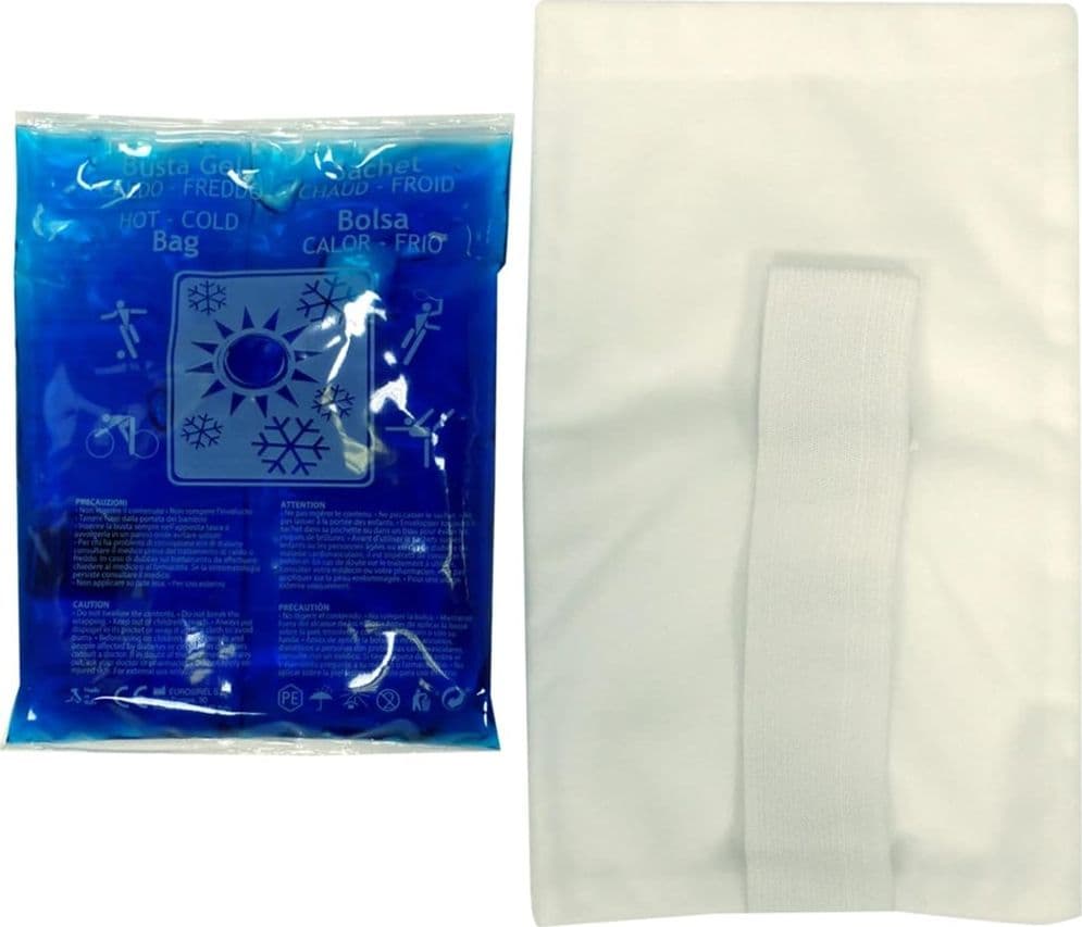 BUSTA GEL CALDO/FREDDO CON FASCIA PORTA BUSTA PRIMO SOCCORSO IMMEDIATO SOLLIEVO BUS3848A - 2