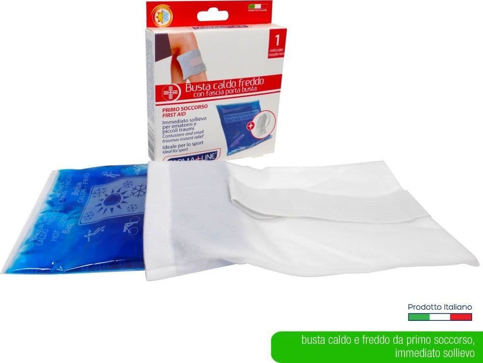 BUSTA GEL CALDO/FREDDO CON FASCIA PORTA BUSTA PRIMO SOCCORSO IMMEDIATO SOLLIEVO BUS3848A - 4