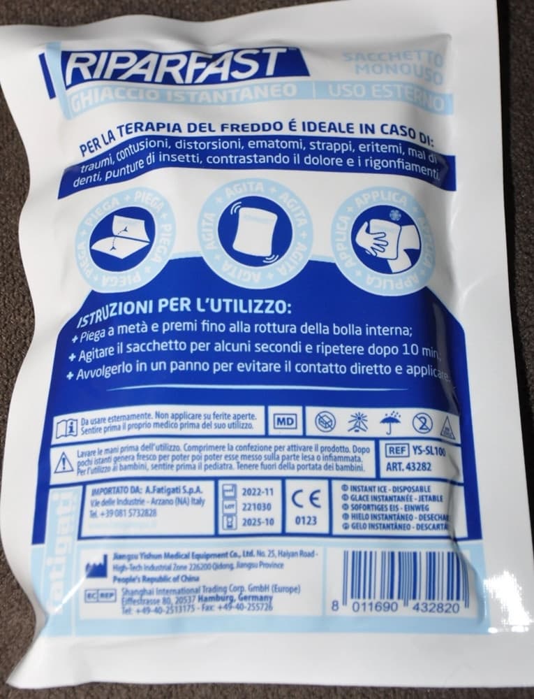 SET 4PZ BUSTE GHIACCIO MONOUSO SACCHETTO 100 GR TERAPIA DEL FREDDO USO ESTERNO 432820 - 4