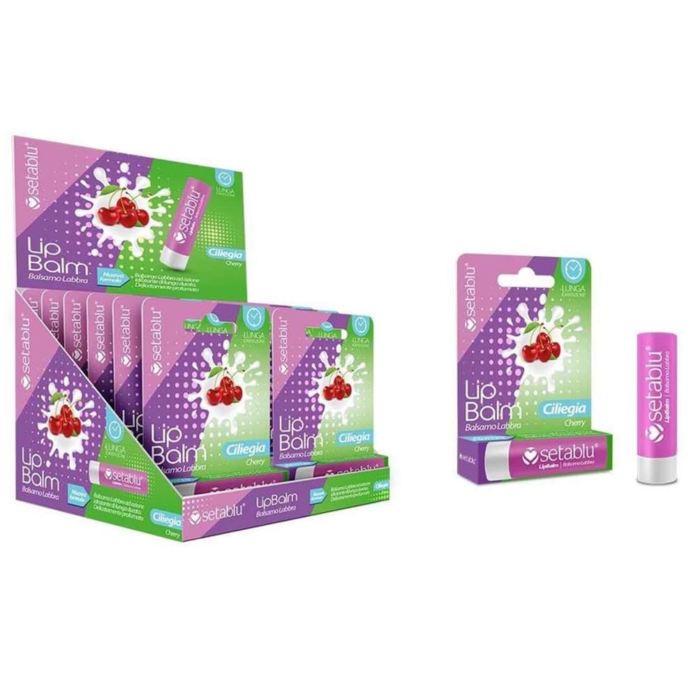SET 12 PZ BALSAMO LABBRA AL GUSTO DI CILIEGIA IDRATANTE PROTETTIVO STICK 2,2G 620650A