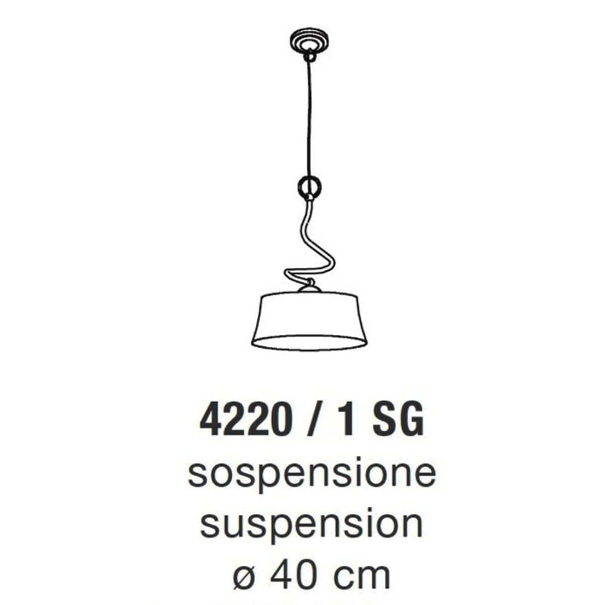 Lampadario classico LAM 4220 1 SG E27 LED metallo vetro sospensione - 3
