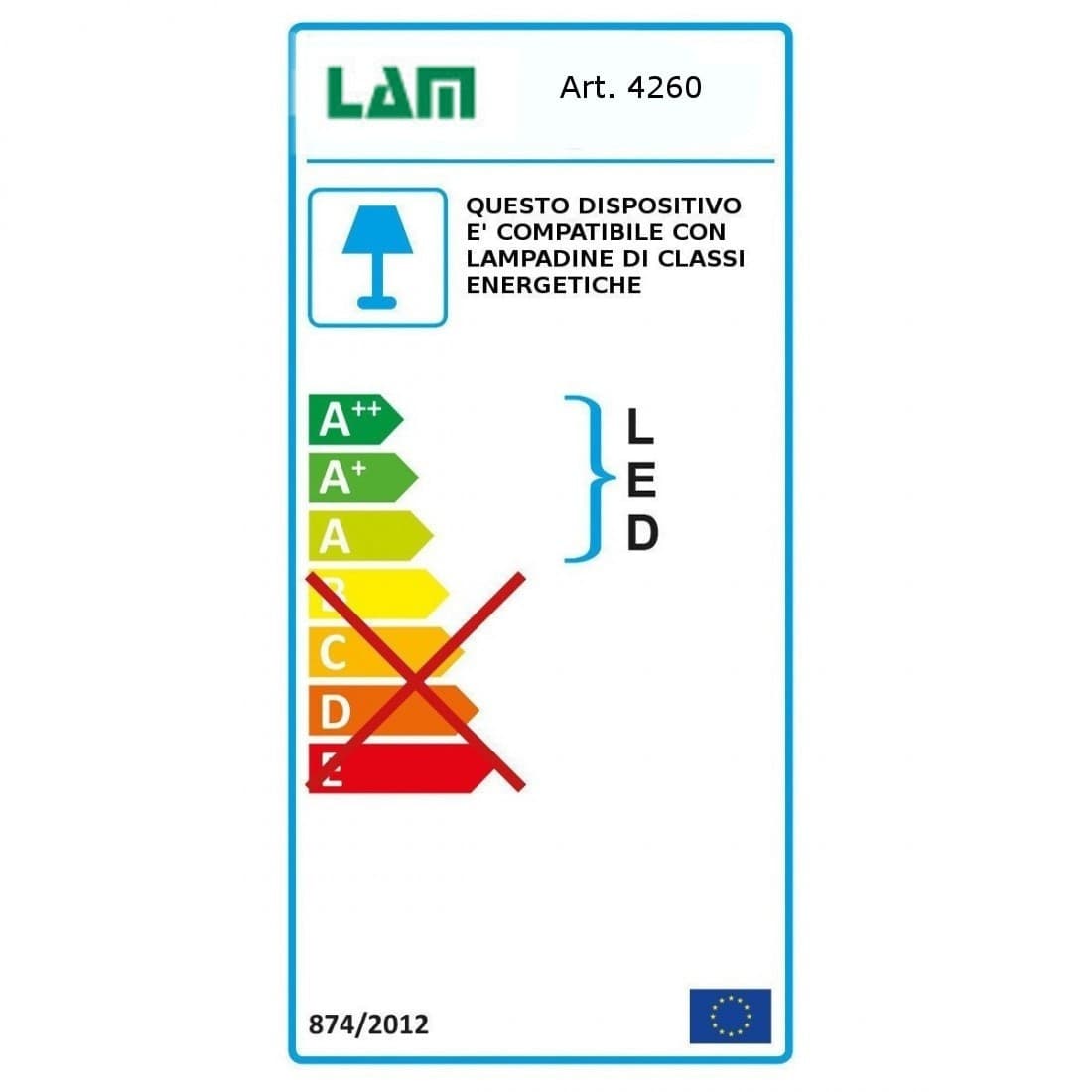 Lampadario classico LAM 4260 1SG E27 LED metallo vetro sospensione - 5
