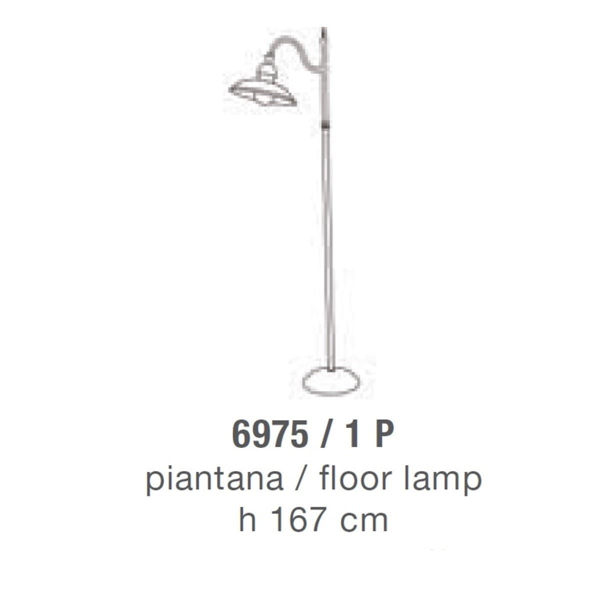 Piantana classica LAM 6975 1P E27 LED metallo lampada terra - 4