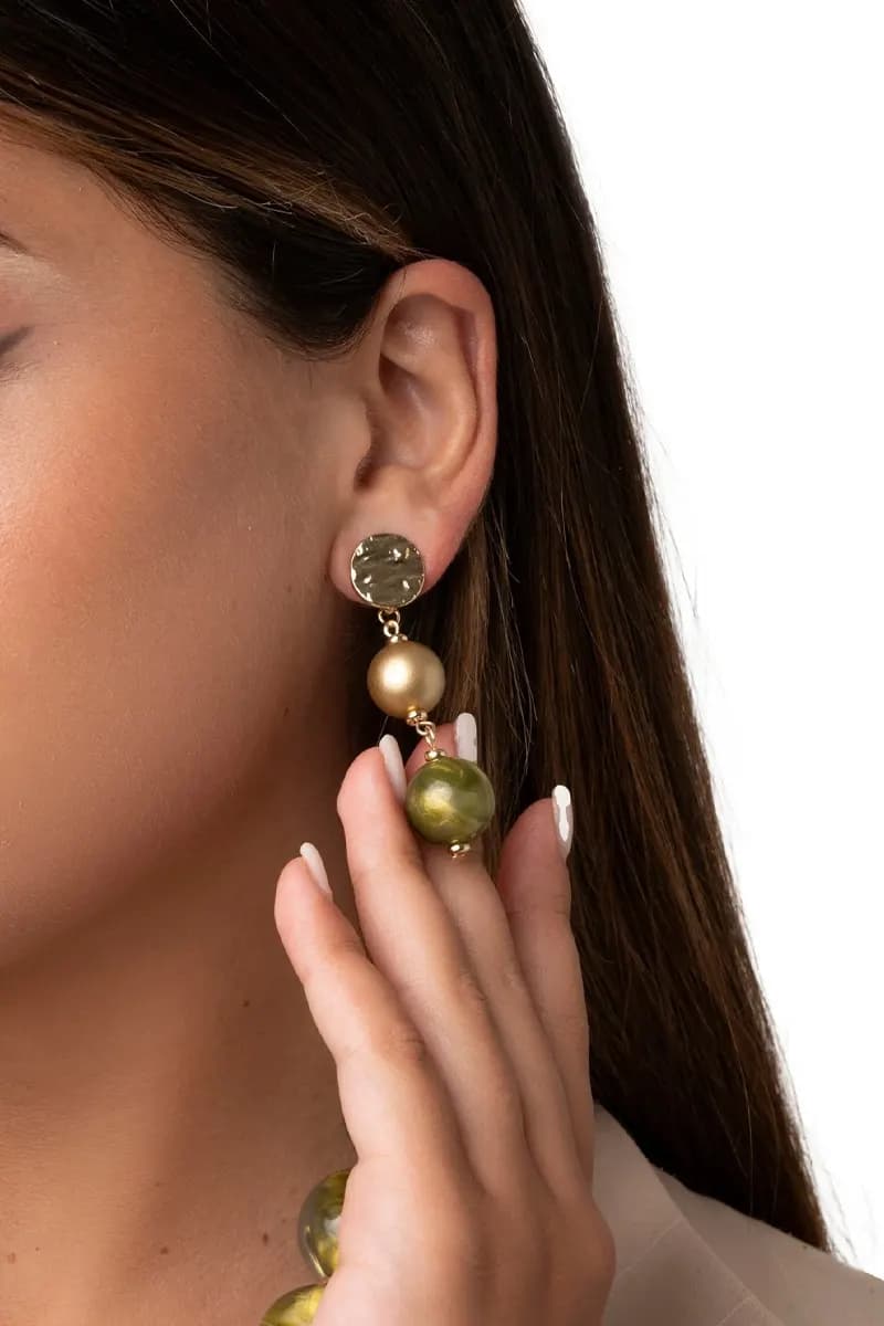MYA ACCESSORIES | Orecchini pendenti con sfere in acrilico - 3