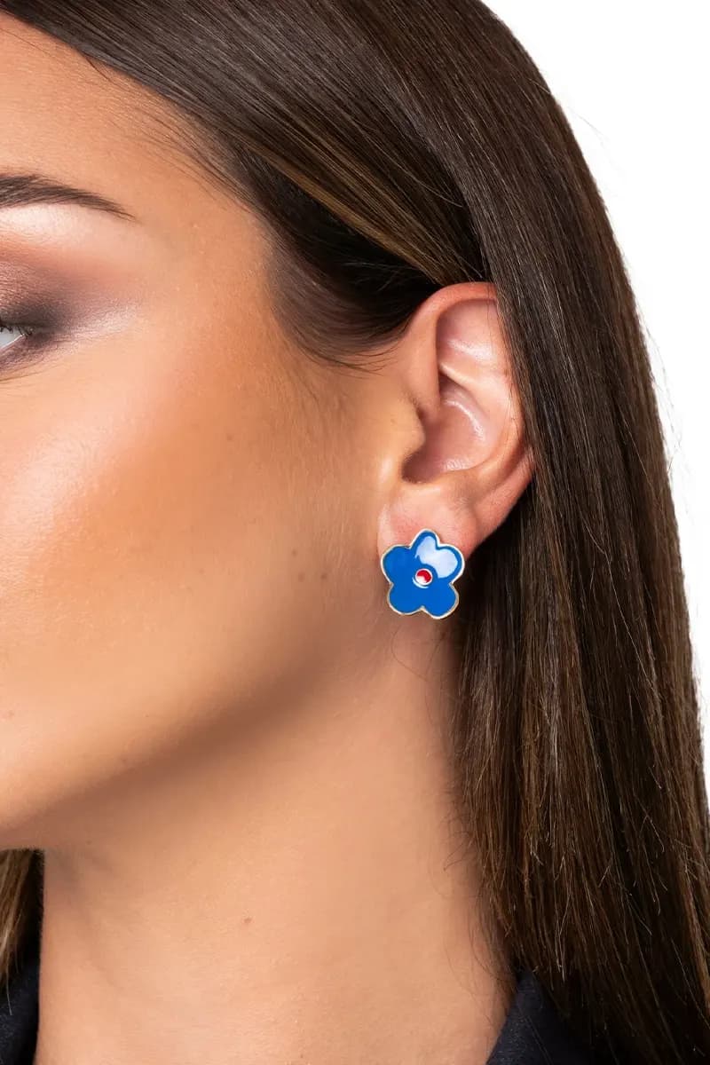 MYA ACCESSORIES | Orecchini in metallo con fiore smaltato - 3