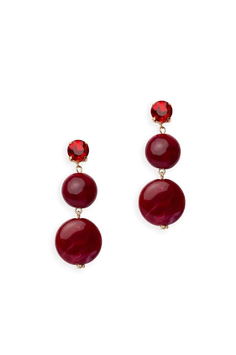 MYA ACCESSORIES | Orecchini pendenti con pietre in acrilico schiacciate - 2
