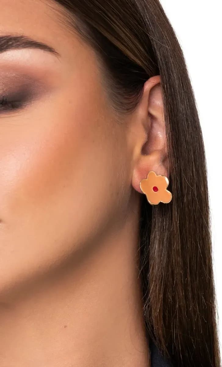 MYA ACCESSORIES | Orecchini in metallo con fiore smaltato