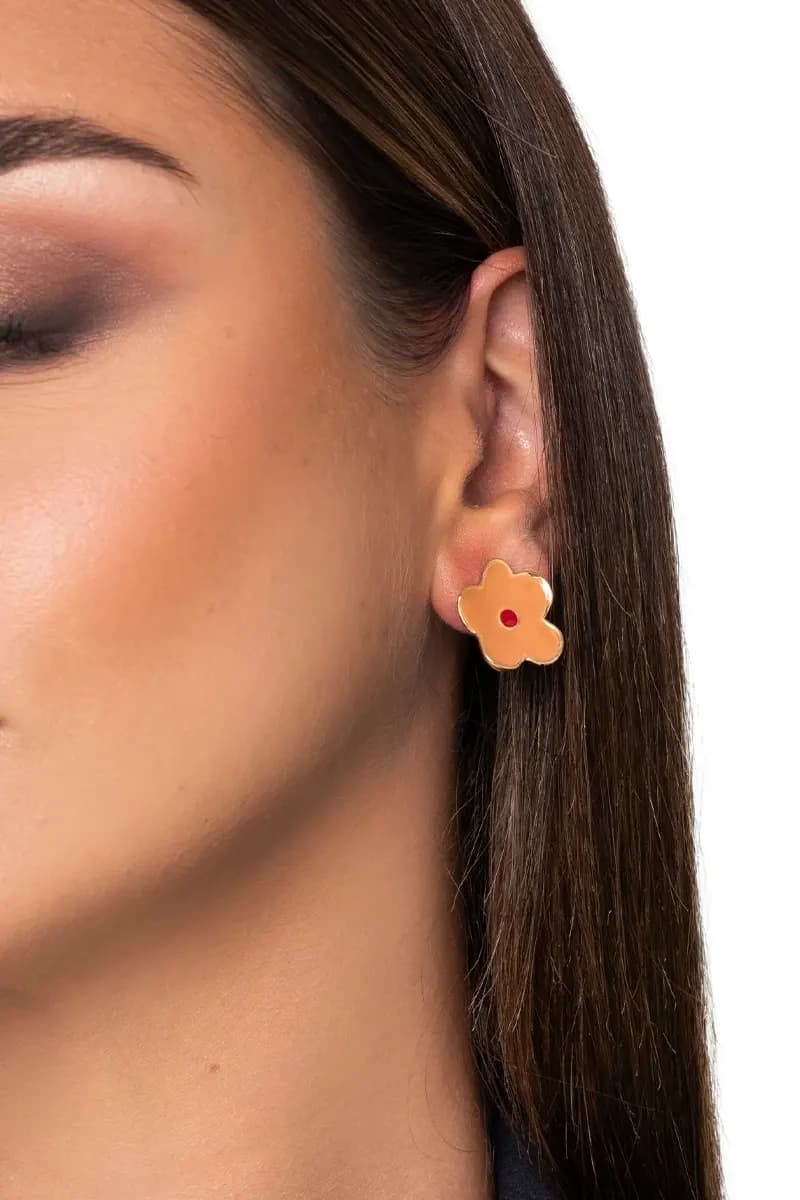 MYA ACCESSORIES | Orecchini in metallo con fiore smaltato - 3