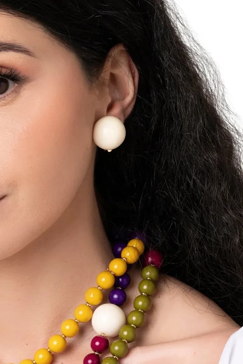 MYA ACCESSORIES | Orecchini a clip con sfera in acrilico - 3