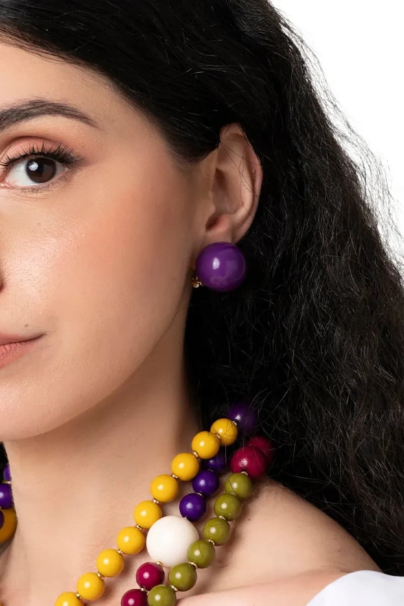 MYA ACCESSORIES | Orecchini a clip con sfera in acrilico - 3
