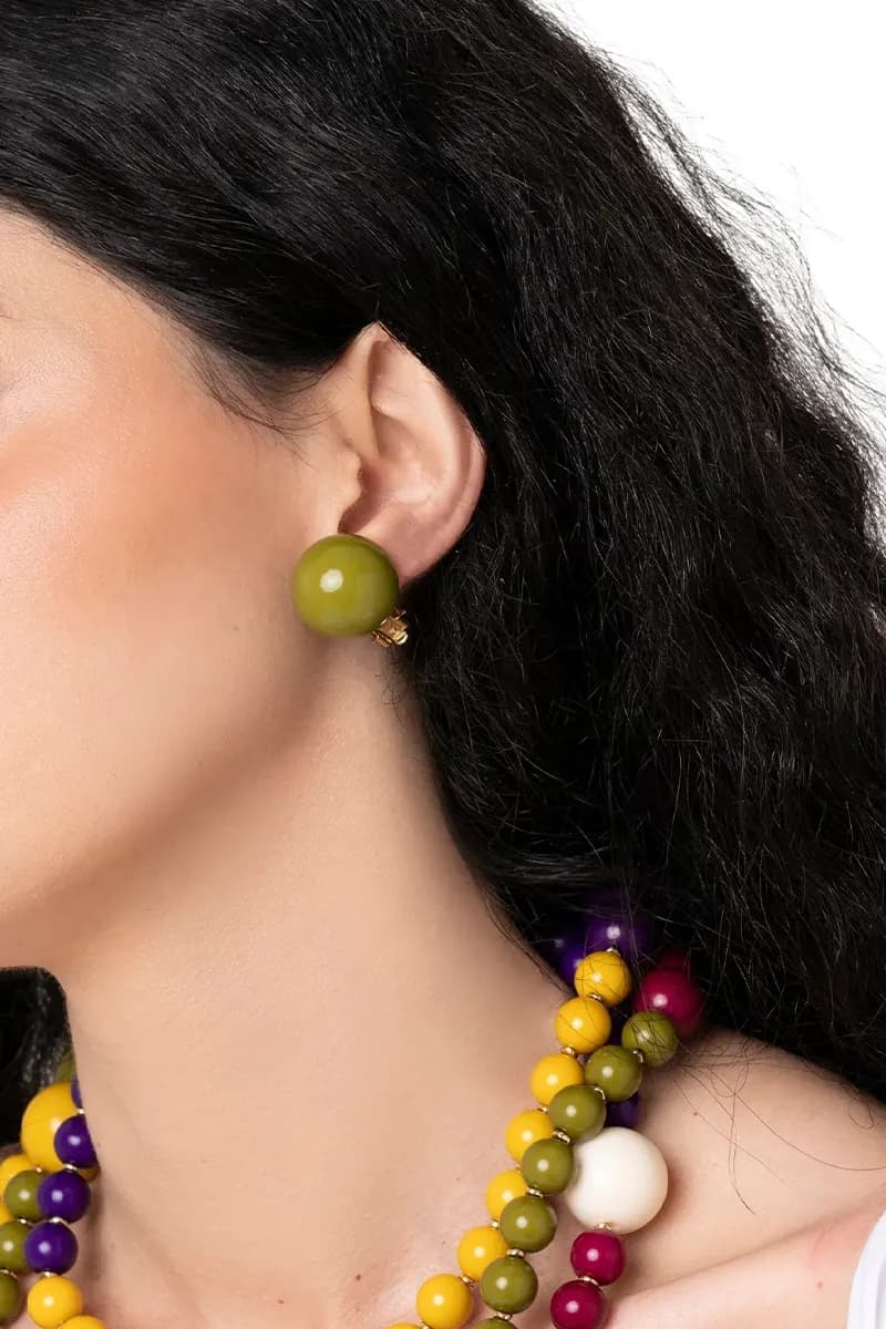MYA ACCESSORIES | Orecchini a clip con sfera in acrilico - 3