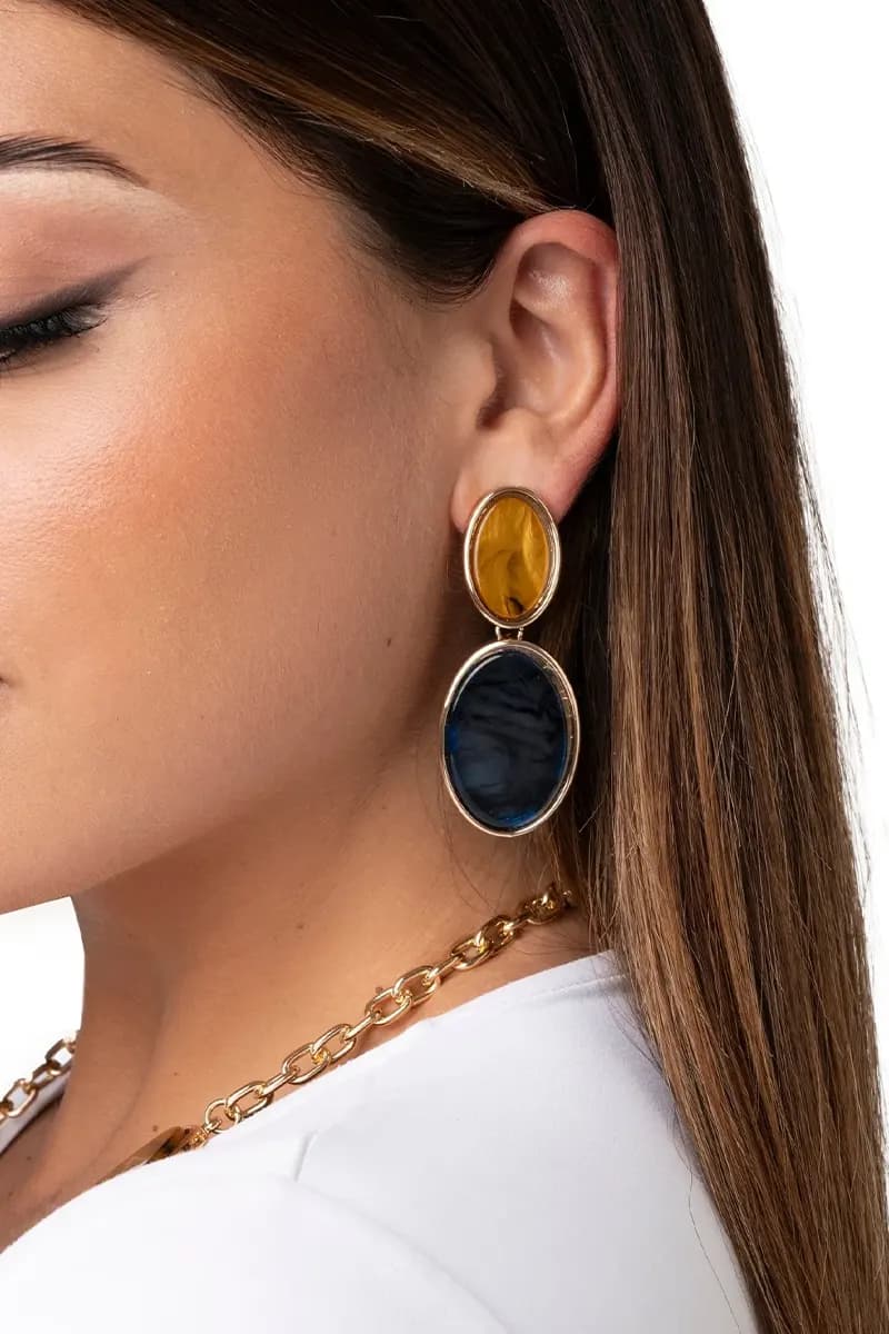 MYA ACCESSORIES | Orecchini pendenti due parti in acrilico ovali - 3
