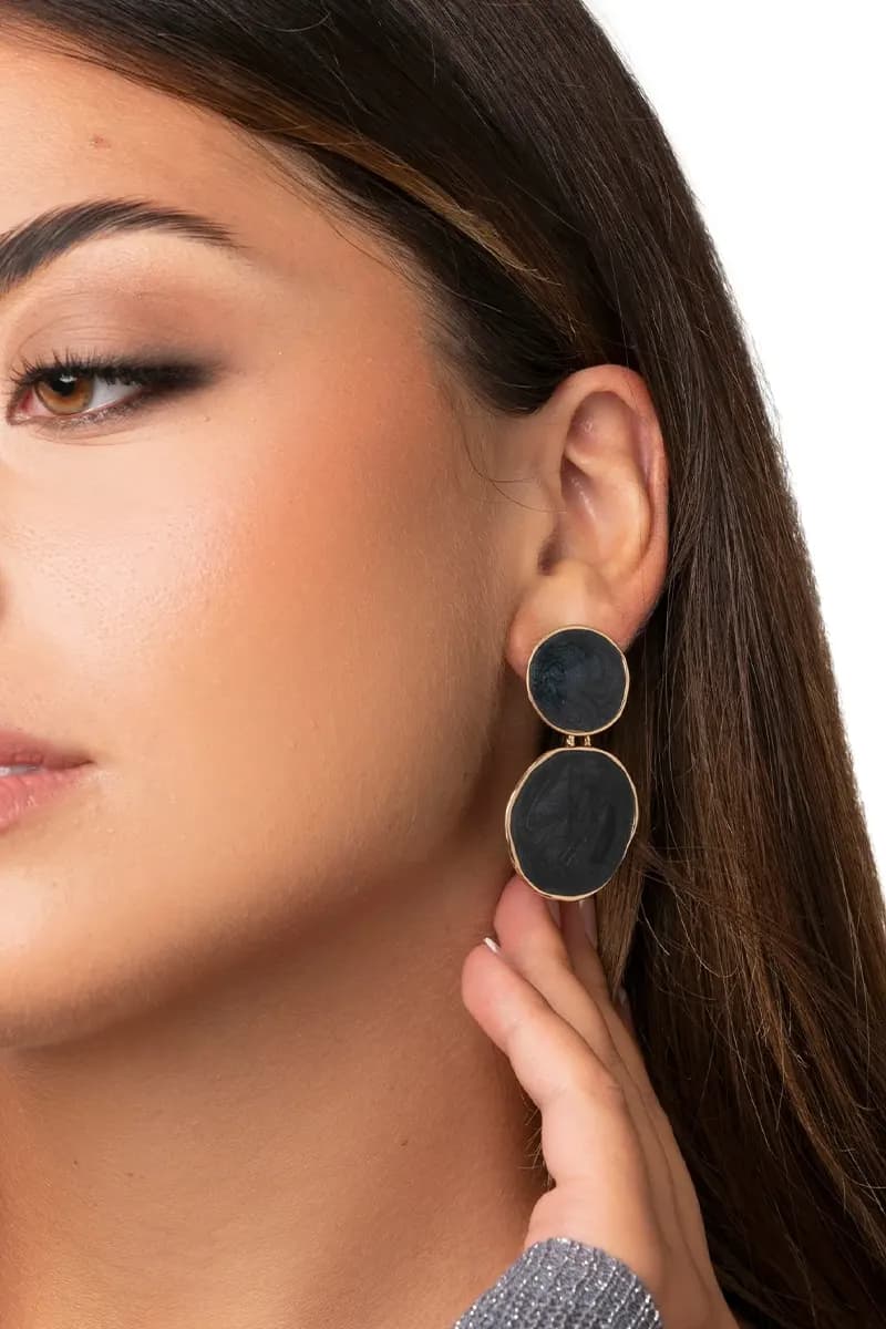 MYA ACCESSORIES | Orecchini pendenti doppio cerchio marmorizzato - 3