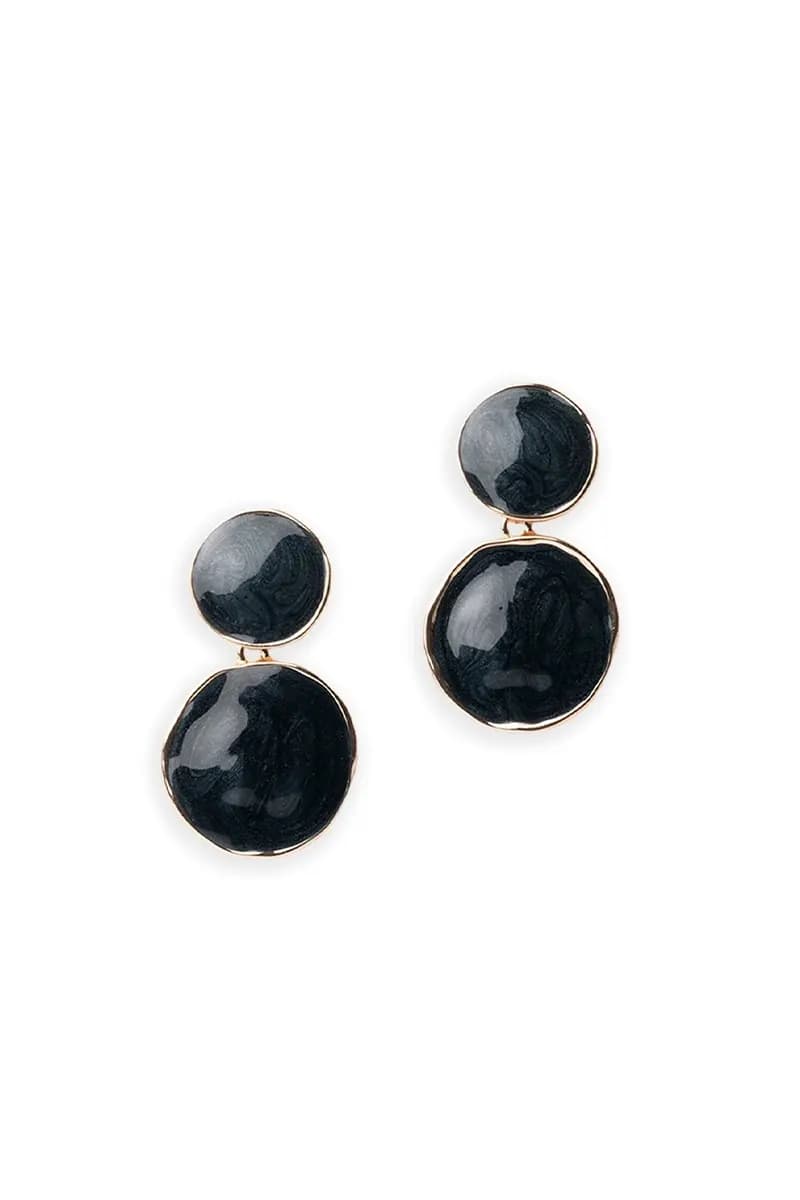 MYA ACCESSORIES | Orecchini pendenti doppio cerchio marmorizzato - 2