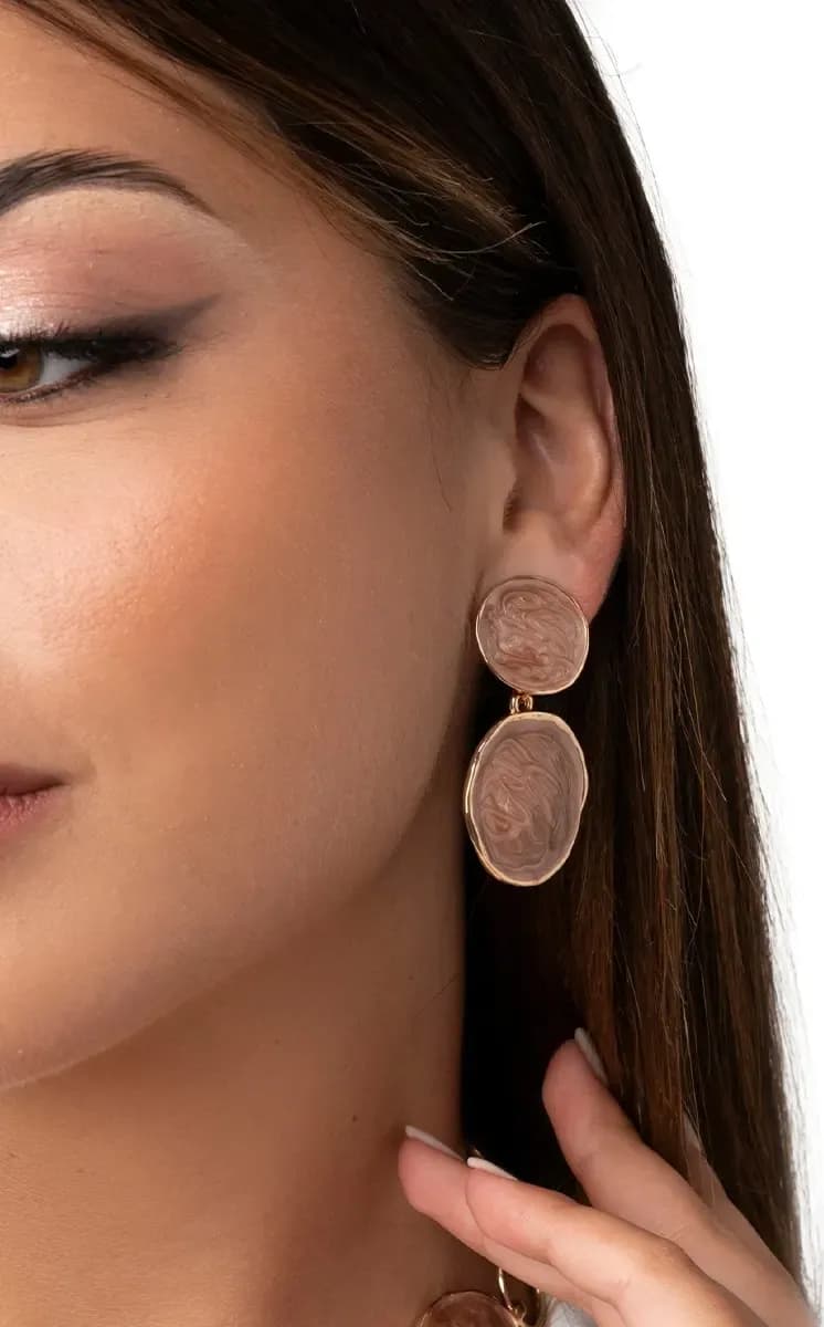 MYA ACCESSORIES | Orecchini pendenti doppio cerchio marmorizzato