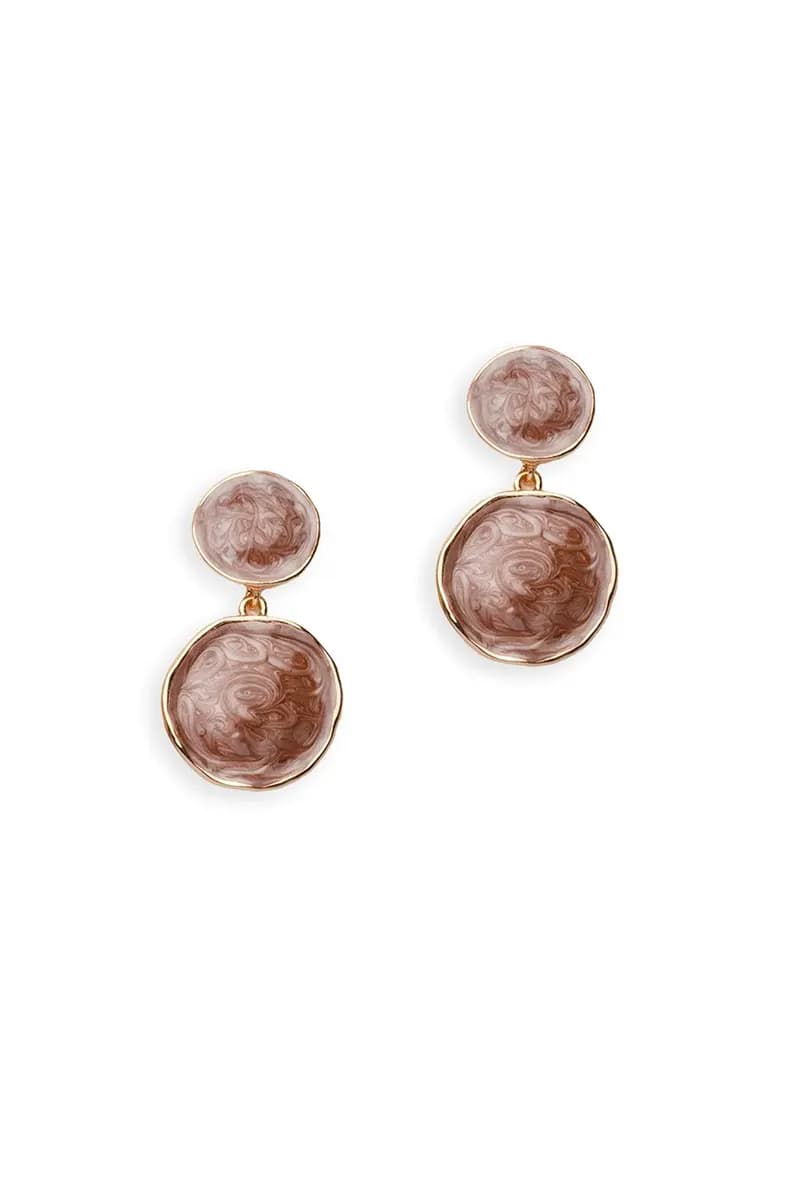 MYA ACCESSORIES | Orecchini pendenti doppio cerchio marmorizzato - 2