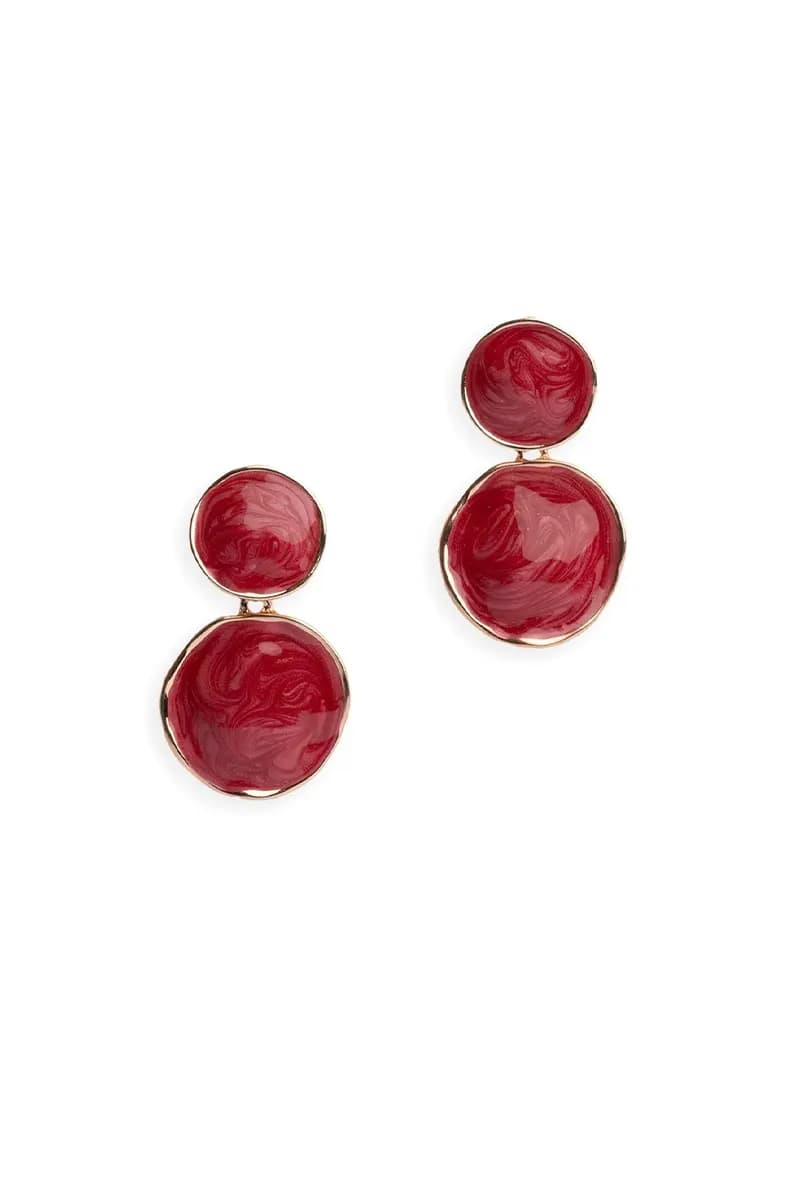 MYA ACCESSORIES | Orecchini pendenti doppio cerchio marmorizzato - 2