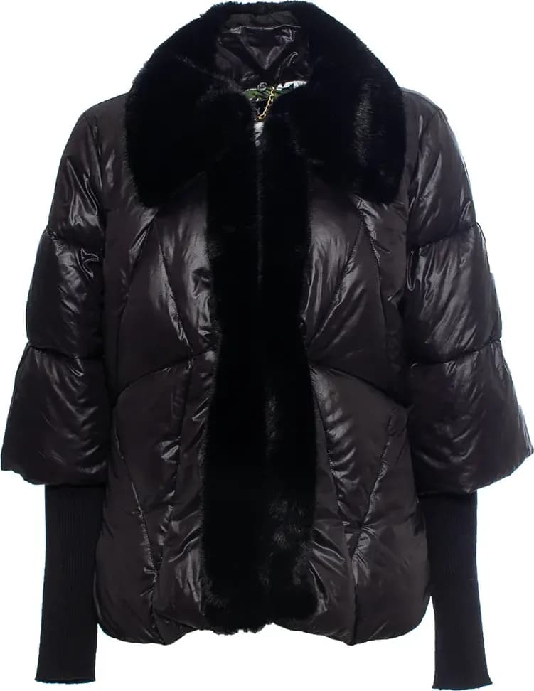 AYFEE | Piumino collo pelliccia staccabile maniche maglia - 1