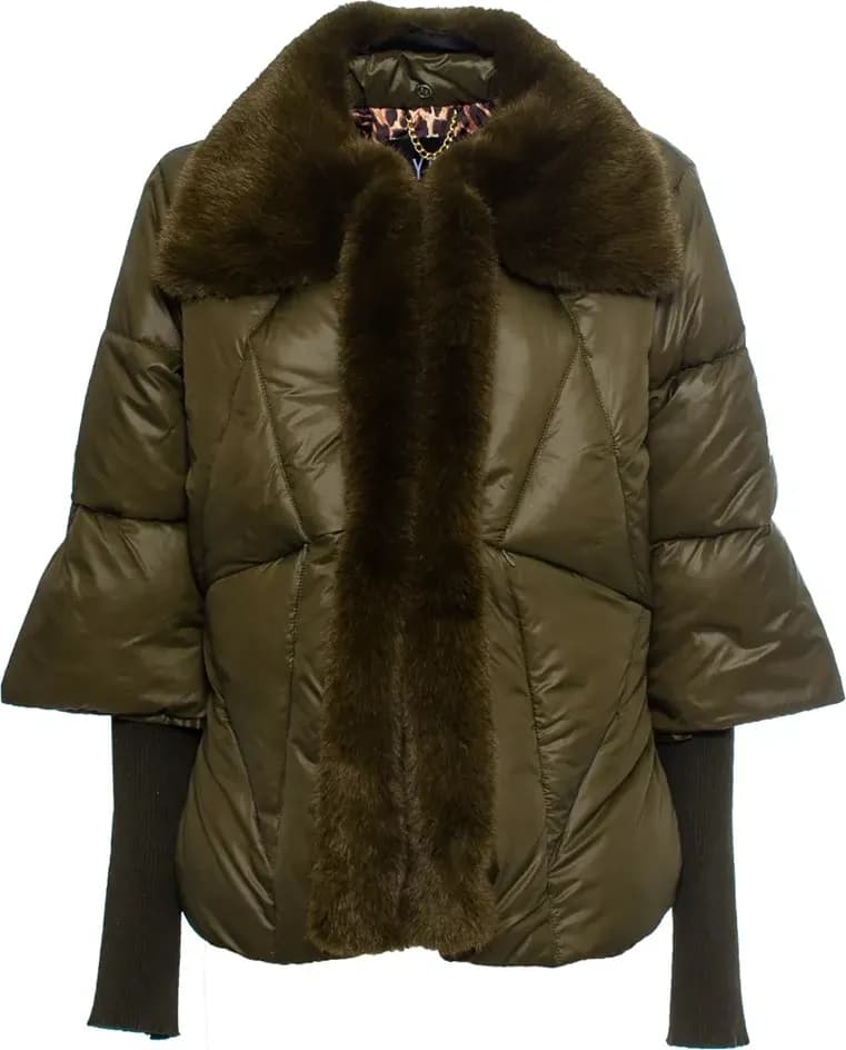 AYFEE | Piumino collo pelliccia staccabile maniche maglia - 2