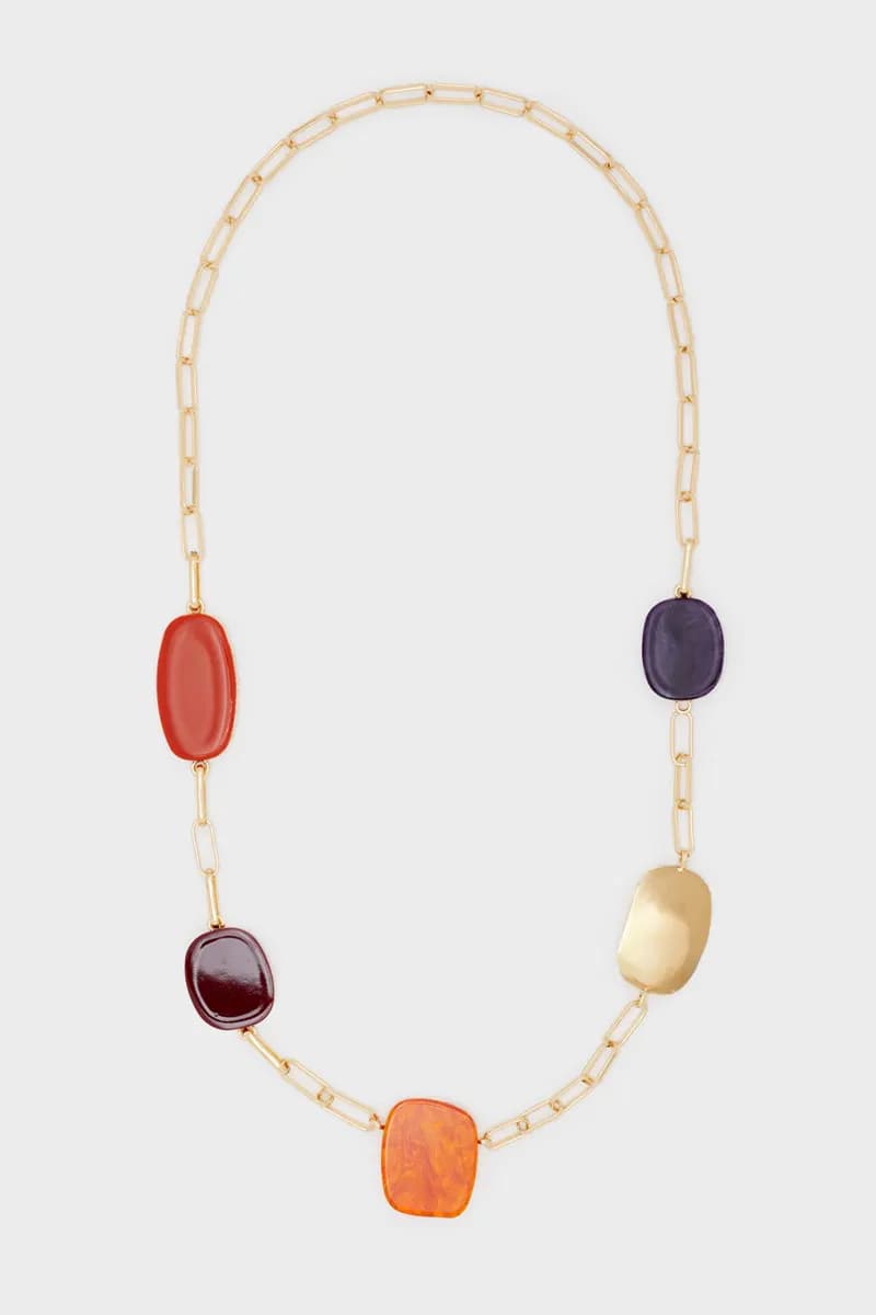 NALÌ | Collana lunga in resina arancio mix - 2