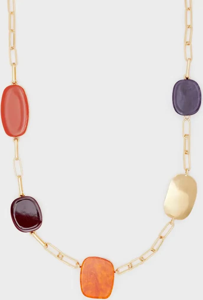 NALÌ | Collana lunga in resina arancio mix - 3
