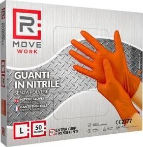 RMove Guanti Nitrile Arancione Lavoro SP FG 8.0g 1Cnf/50pz Tg L
