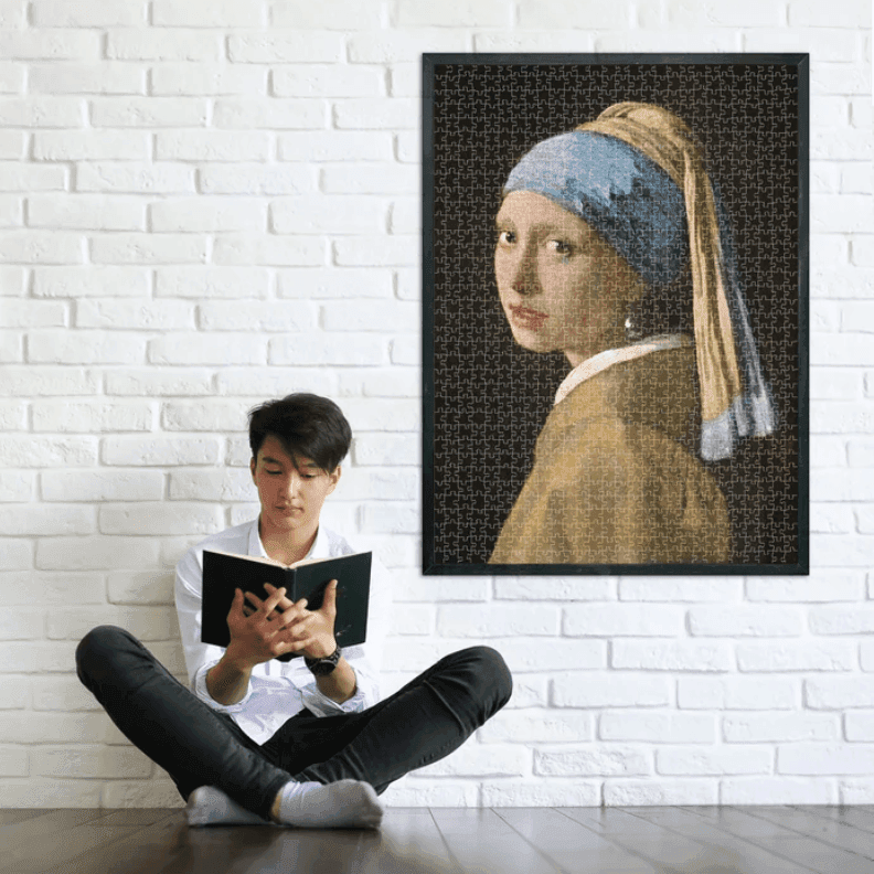 Clementoni - puzzle museum collection – vermeer, “La Ragazza con l'Orecchino di Perla” – 1000 pezzi, puzzle adulti - 4