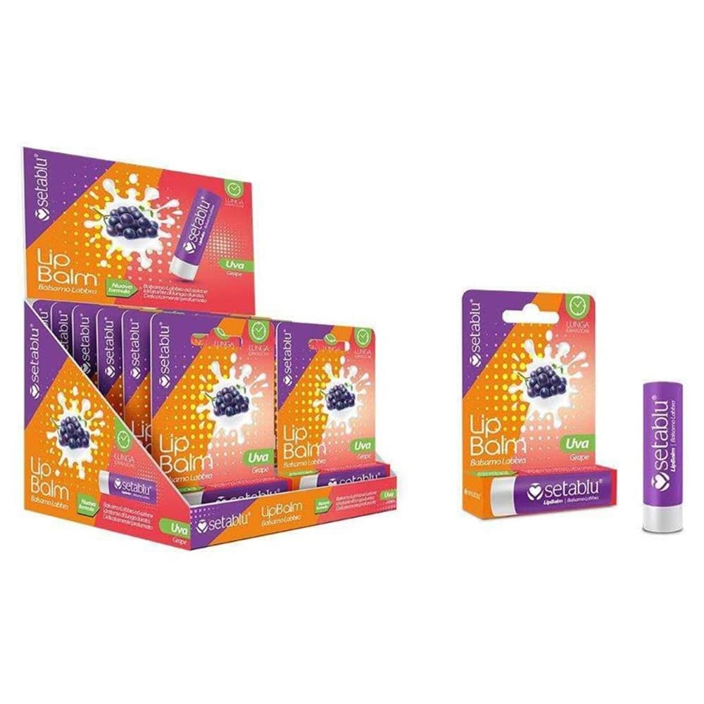 SET 12 PZ BALSAMO LABBRA AL GUSTO DI UVA IDRATANTE PROTETTIVO STICK DA 2,2 G 620636A