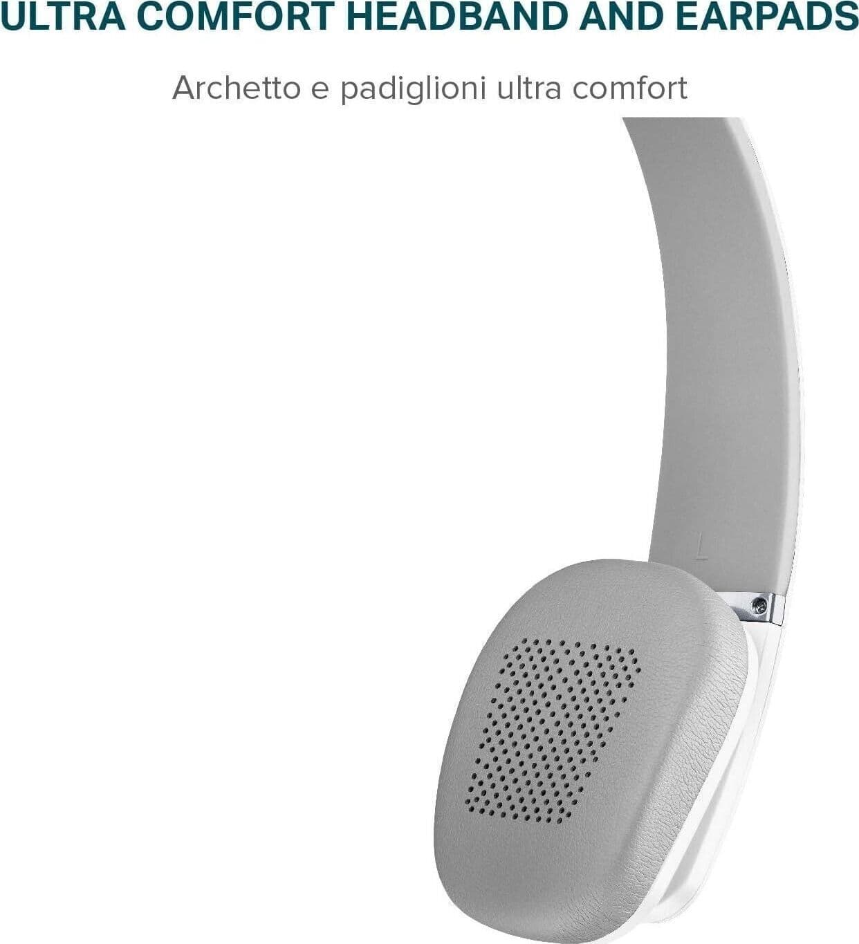 Cellularline AQL Perfectio Cuffie Bluetooth Wireless On Ear Microfono Bianche - 5