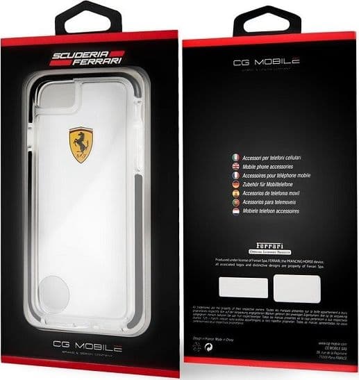 cover ferrari iphone 6s/ 7/ 8/ se ( 2020 ) shockproof transparent black - 5