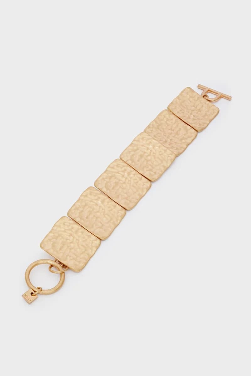 NALÌ | Bracciale maglia quadrata oro anticato - 2