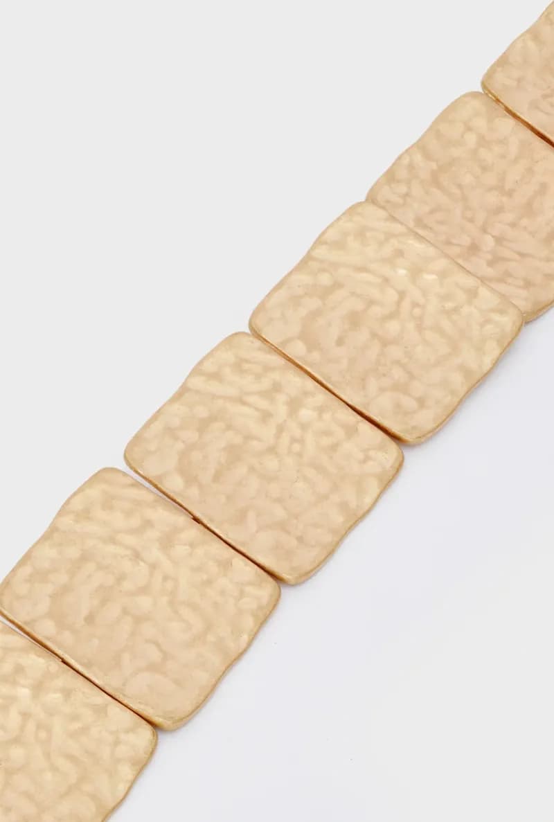 NALÌ | Bracciale maglia quadrata oro anticato - 3