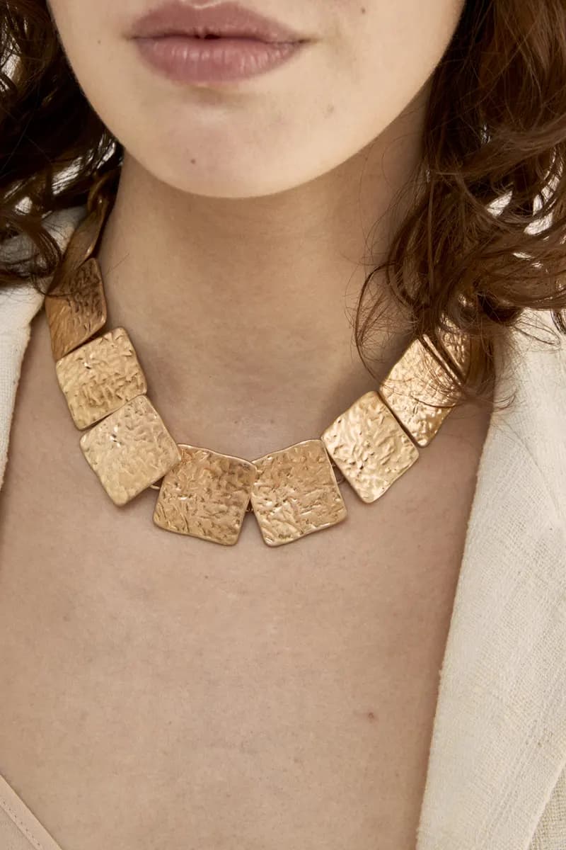 NALÌ | Collana maglia quadrata oro anticato - 4