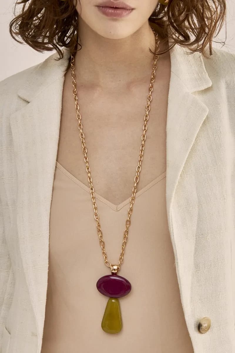 NALÌ | Collana lunga Nora con pendente in resina - 4