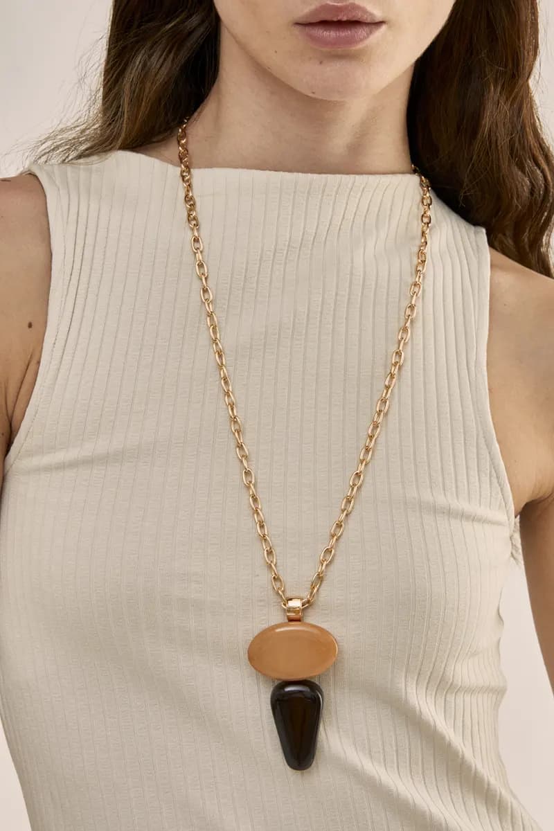 NALÌ | Collana lunga Nora con pendente in resina - 4