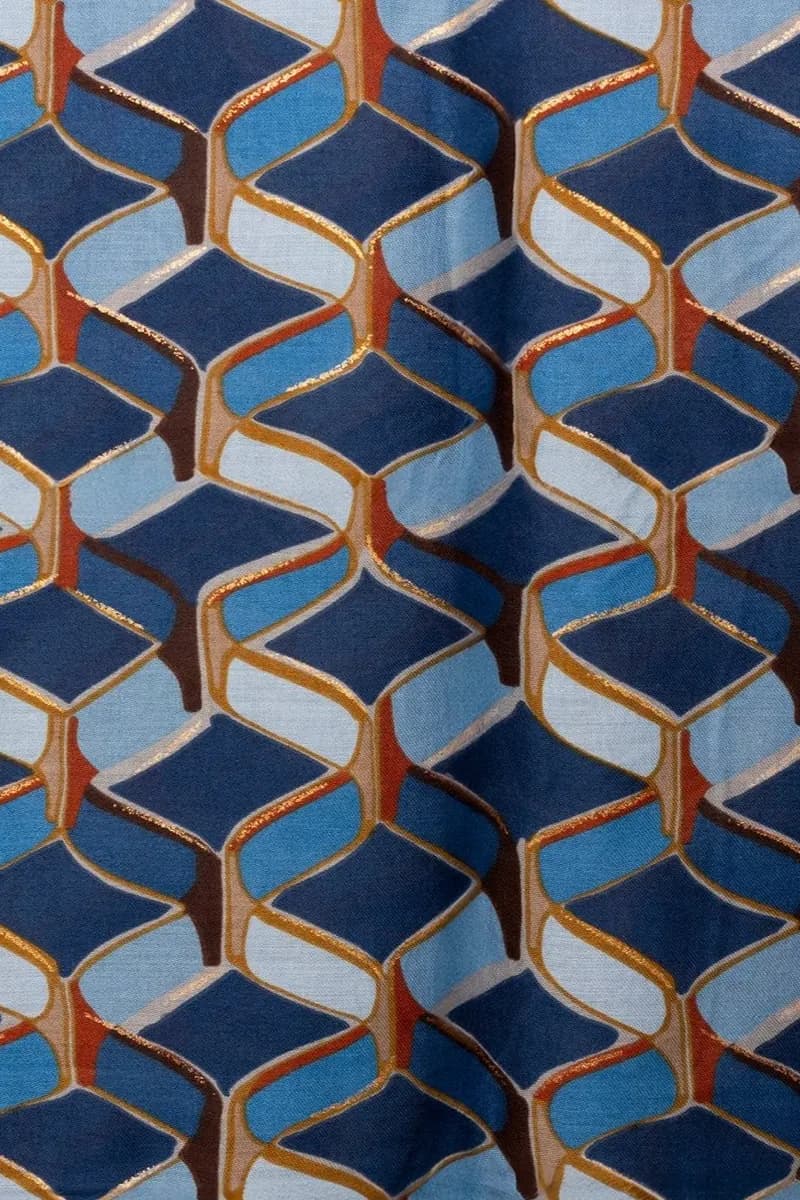 MYA ACCESSORIES | Sciarpa con stampa geometrica tono blu - 2