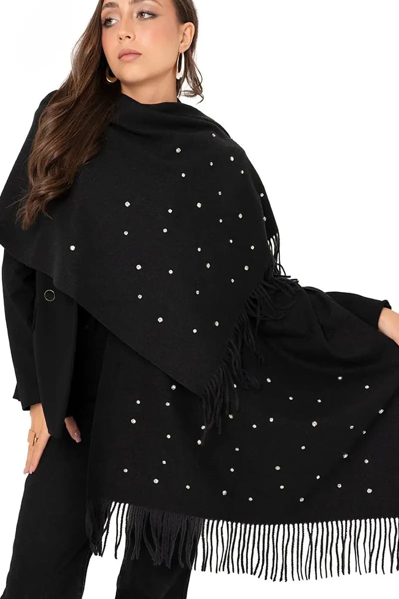 MYA ACCESSORIES | Sciarpa misto cashmere nera - 3