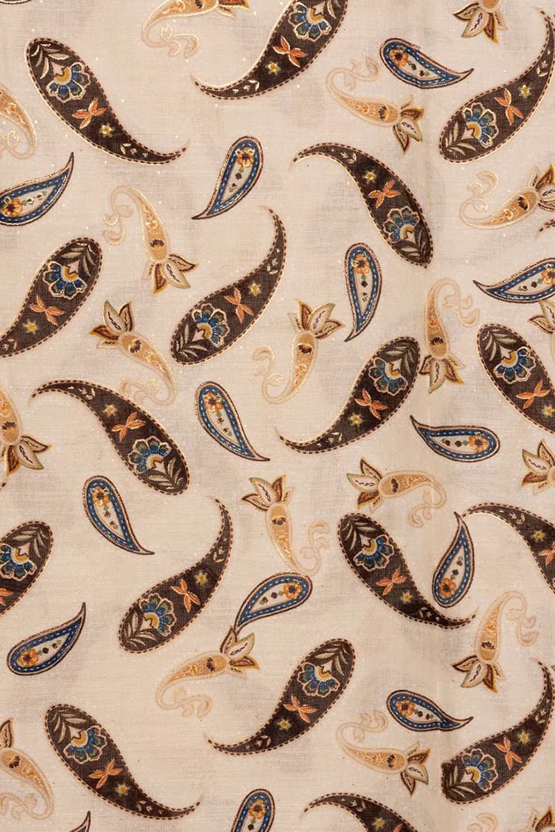 MYA ACCESSORIES | Sciarpa misto cotone beige con stampa - 2