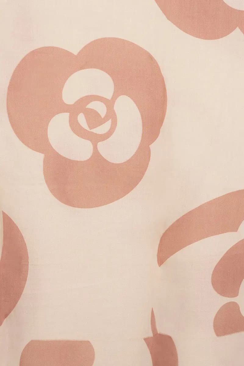 MYA ACCESSORIES | Sciarpa misto lana rosa e bianca con stampa - 2